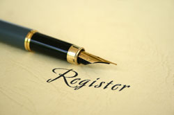 Image of pen with Register written